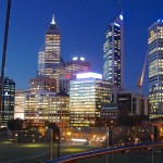Night view of Perth CBD from Swan Bells