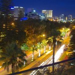 Night view of Perth CBD from Swan Bells