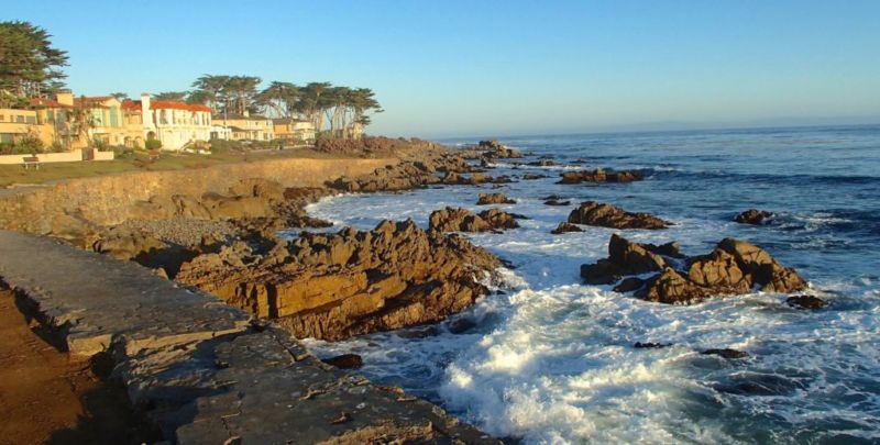 Early morning view along Ocean View Blvd, Monterey, California