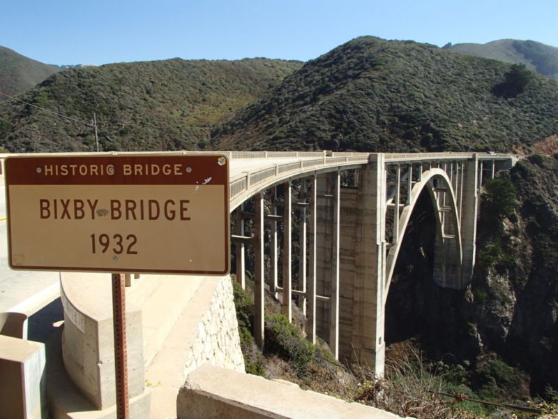 View from Northern end (coastal side) of Bixby Bridge, Pacific Coast Highway