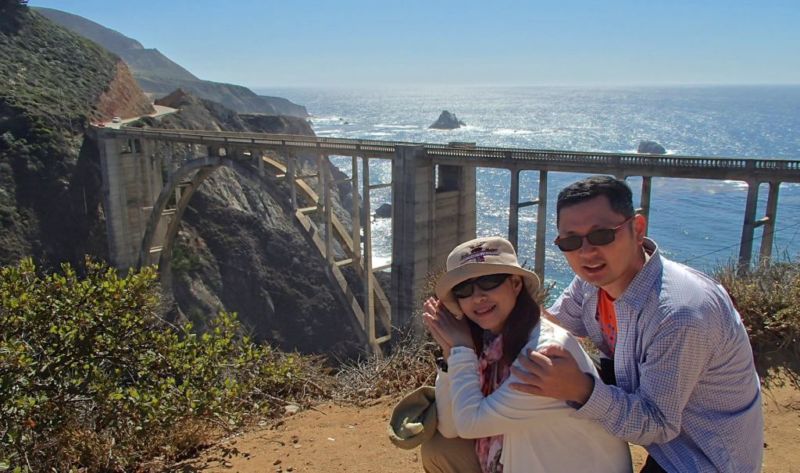 View from Northern end (coastal side) of Bixby Bridge, Pacific Coast Highway