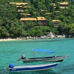 Chalets nested on hill at Salang, Tioman