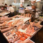 Dine-in at seafood stall, Nishiki market, Kyoto