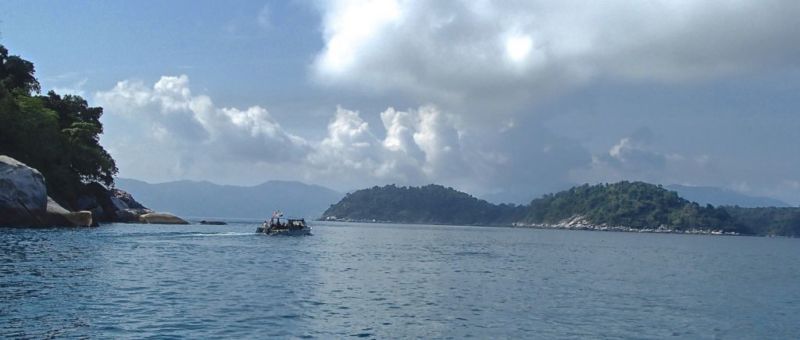 View at one of the open water dive site , Tioman