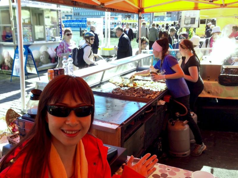 Seafood stall at The Market Square (Kauppatori), Helsinki, Finland (Explore central Helsinki)