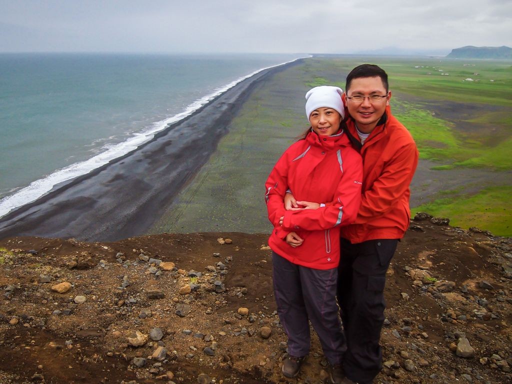 Dyrholaey. Bird's eye view of the entire coastline. 