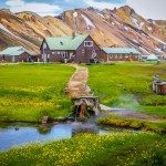 Scenic stream behind the ranger hut/cooking area at Landmannalaugar