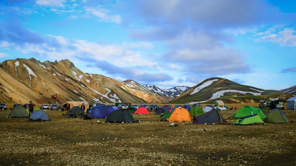 Campsite at Landmannalaugar. 