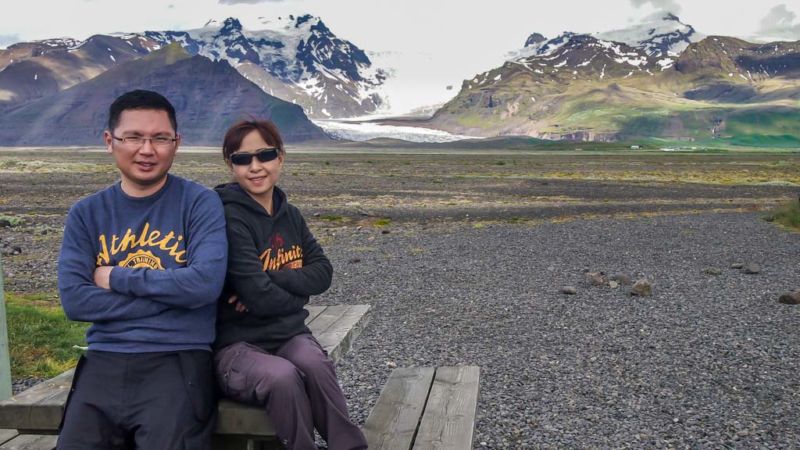Skaftafell National Park in the distance with Skaftafellsjökull (glacier) clearly seen.