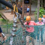 Off we go! Setting out from the administrative/training area into the jungle.