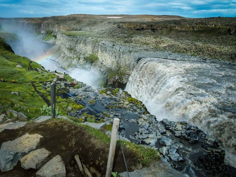 Dettifoss as view from the west (via Road#862). Not the optimal point to view Dettifoss. (Attractions in Northeast Iceland)