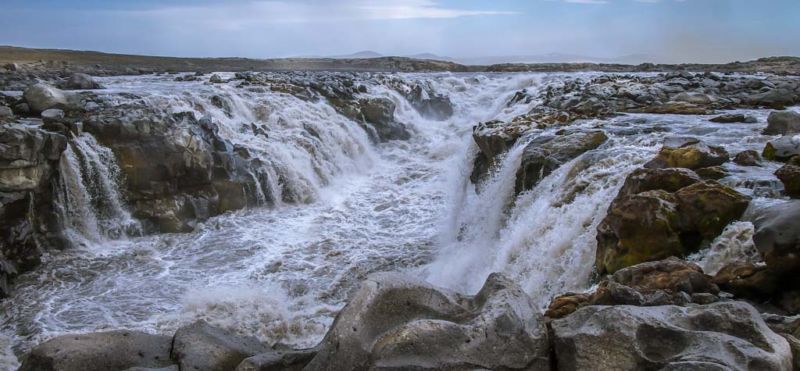 Yet another Icelandic waterfall. En-route from Askja back to Myvatn (via F88). Attractions in Northeast Iceland