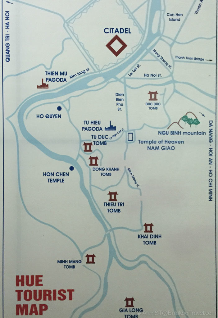 Hue Tourist Map (Must See Places in Hue)