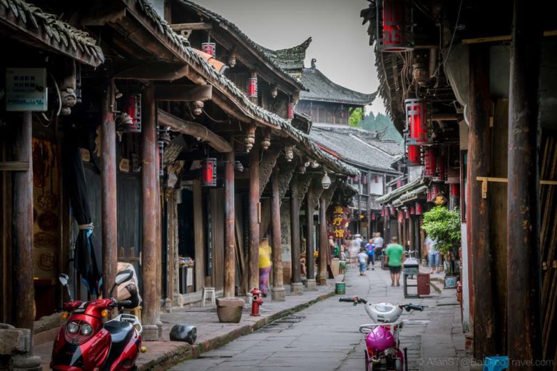 Cobbled street in HuangLongXi Ancient town (Chengdu, China)