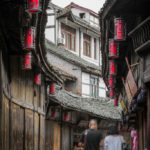 Cobbled street in HuangLongXi Ancient town (Chengdu, China)