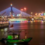 View from the promenade along Han River, Da Nang city (Vietnam)