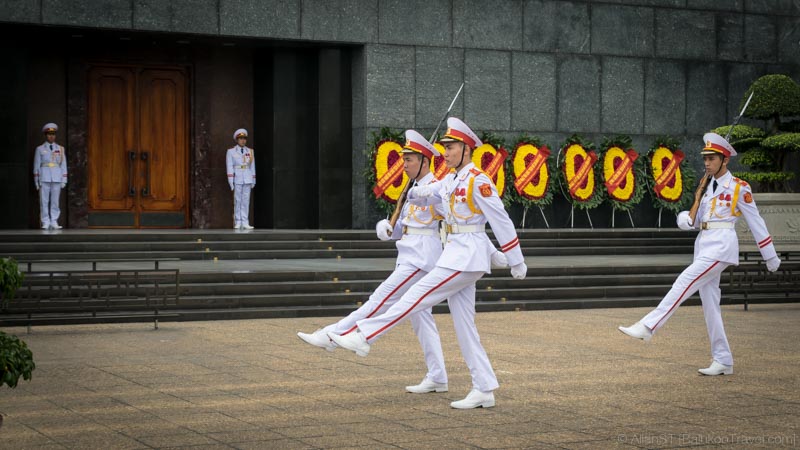 Change of guards ceremony at Ho Chi Minh Mausoleum (Vietnam) (Places to see in Hanoi)