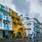 Buildings along the coast at Sail Rock, Kenting National Park (Taiwan)