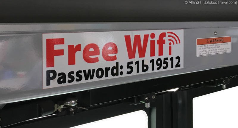Free Wi-Fi onboard airport bus No.109