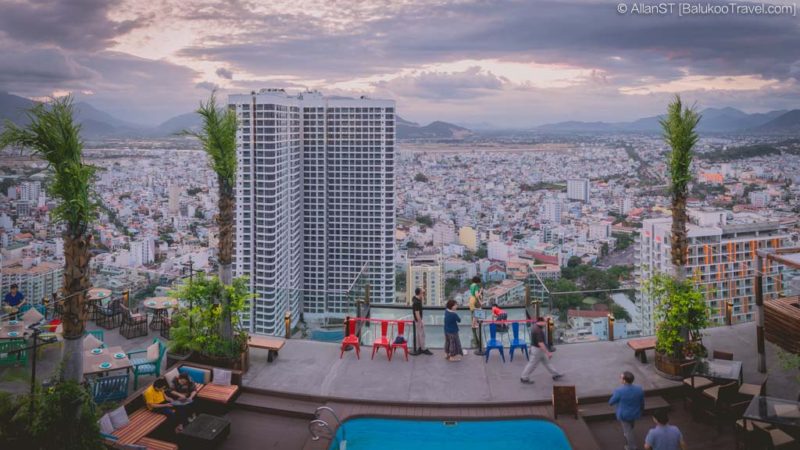 Nha Trang city view from Skylight, on the 43th floor of Havana Hotel. Vietnam.