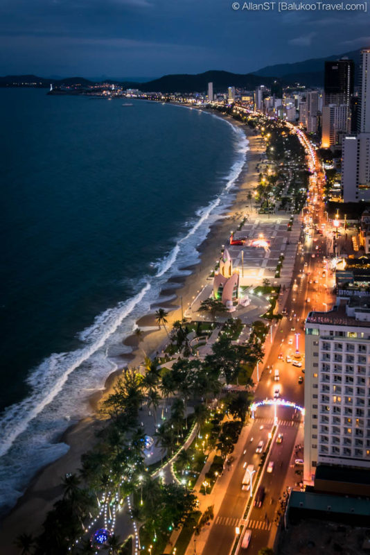 View of Nha Trang's esplanade from Skylight, Havana Hotel.