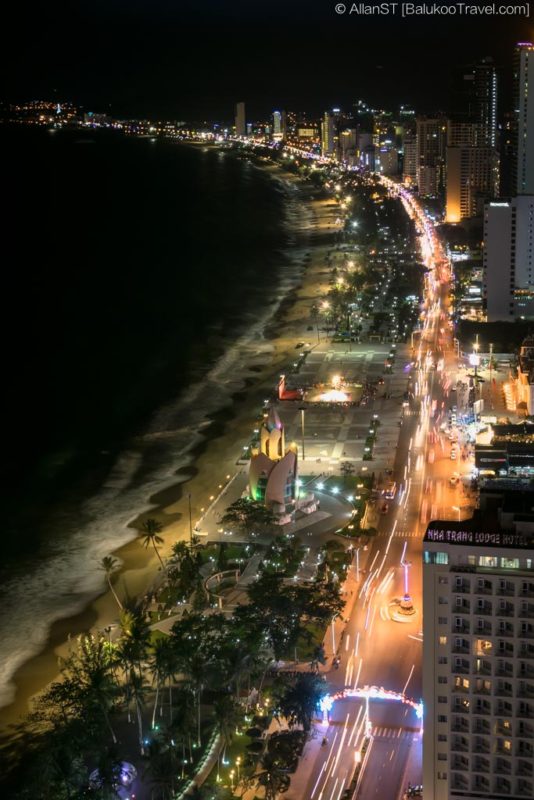 View of Nha Trang's esplanade from Skylight, Havana Hotel.