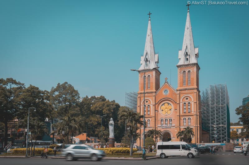 Notre Dame Cathedral is one of the most famous religious structure in Ho Chi Minh City. 