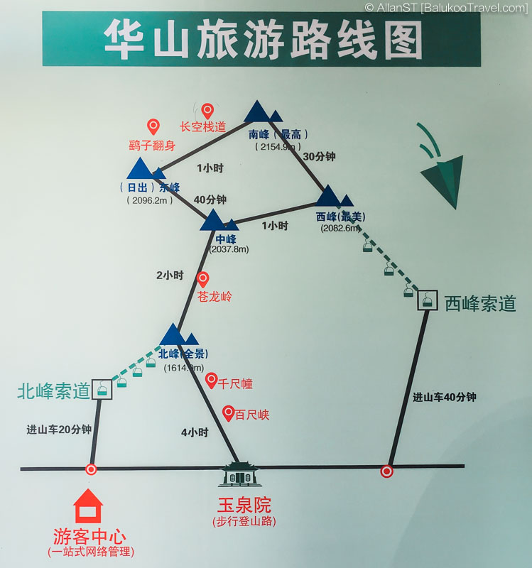 Overview map of Huashan (Huashan Travel Guide) Overview map of Huashan (Huashan Travel Guide)