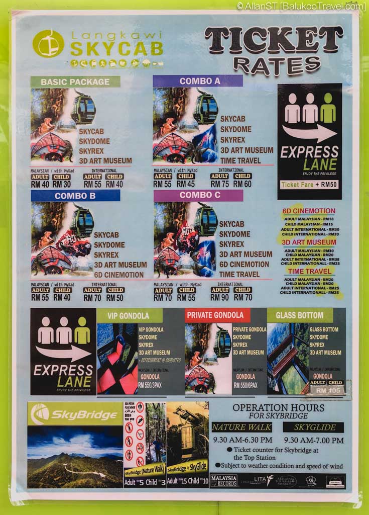 Ticket rates for SkyCab 