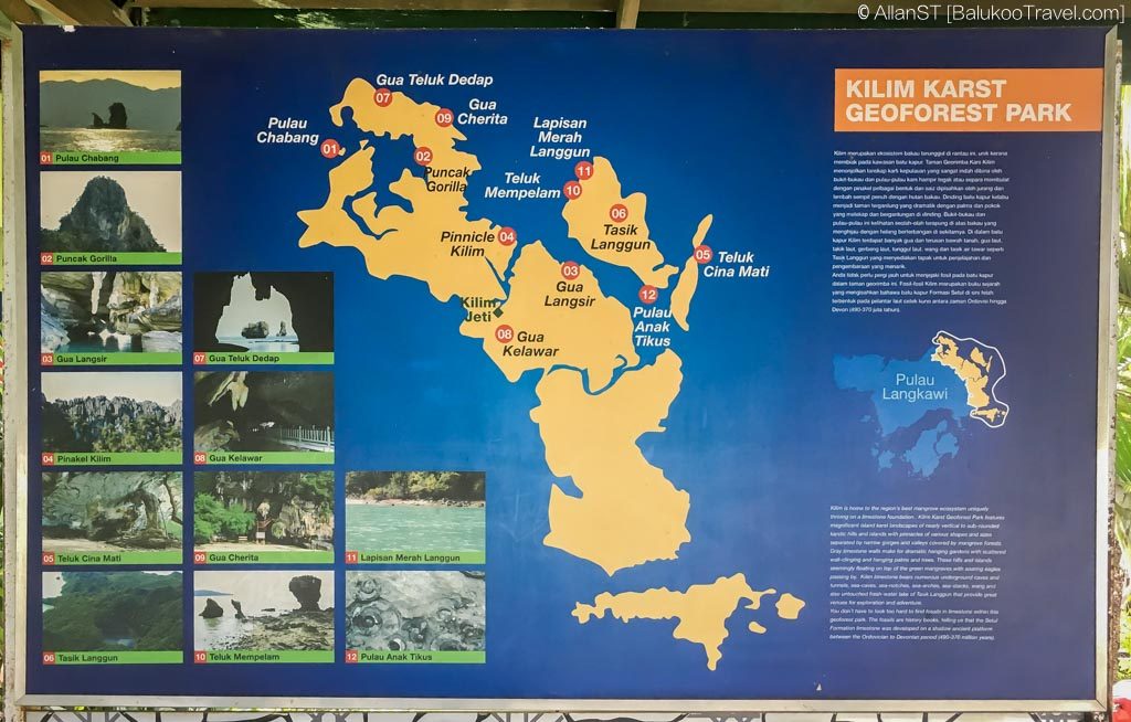 Tourist map of Kilim Karst Geoforest Park (Langkawi)