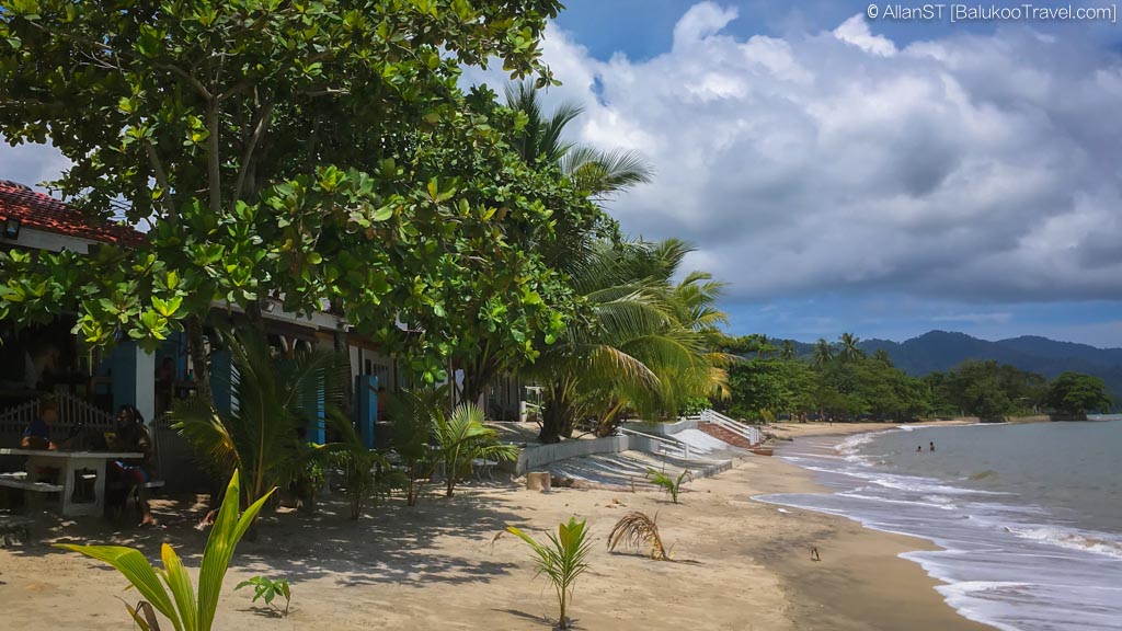 The restaurant is situated along the beach