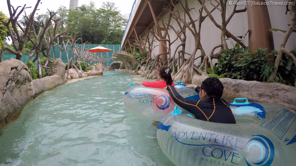 A loop around Adventure River takes ~15minutes (Adventure Cove Waterpark)