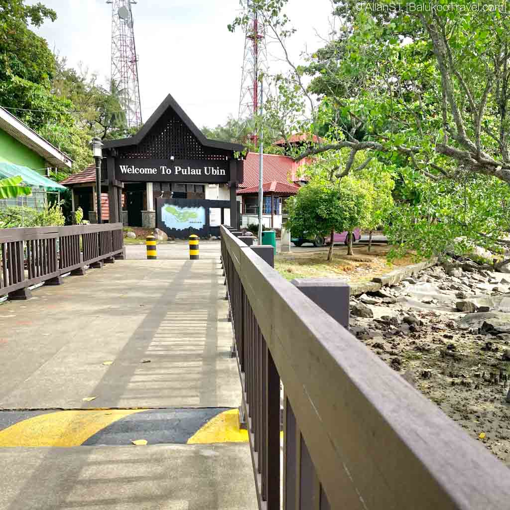 Pulau Ubin jetty. The main village is on the left while the island's sole police station is on the right.