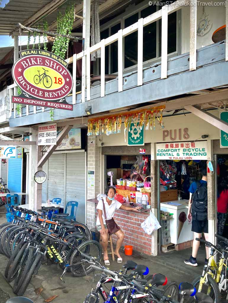 One of the bicycle rental shops at Pulau Ubin main village