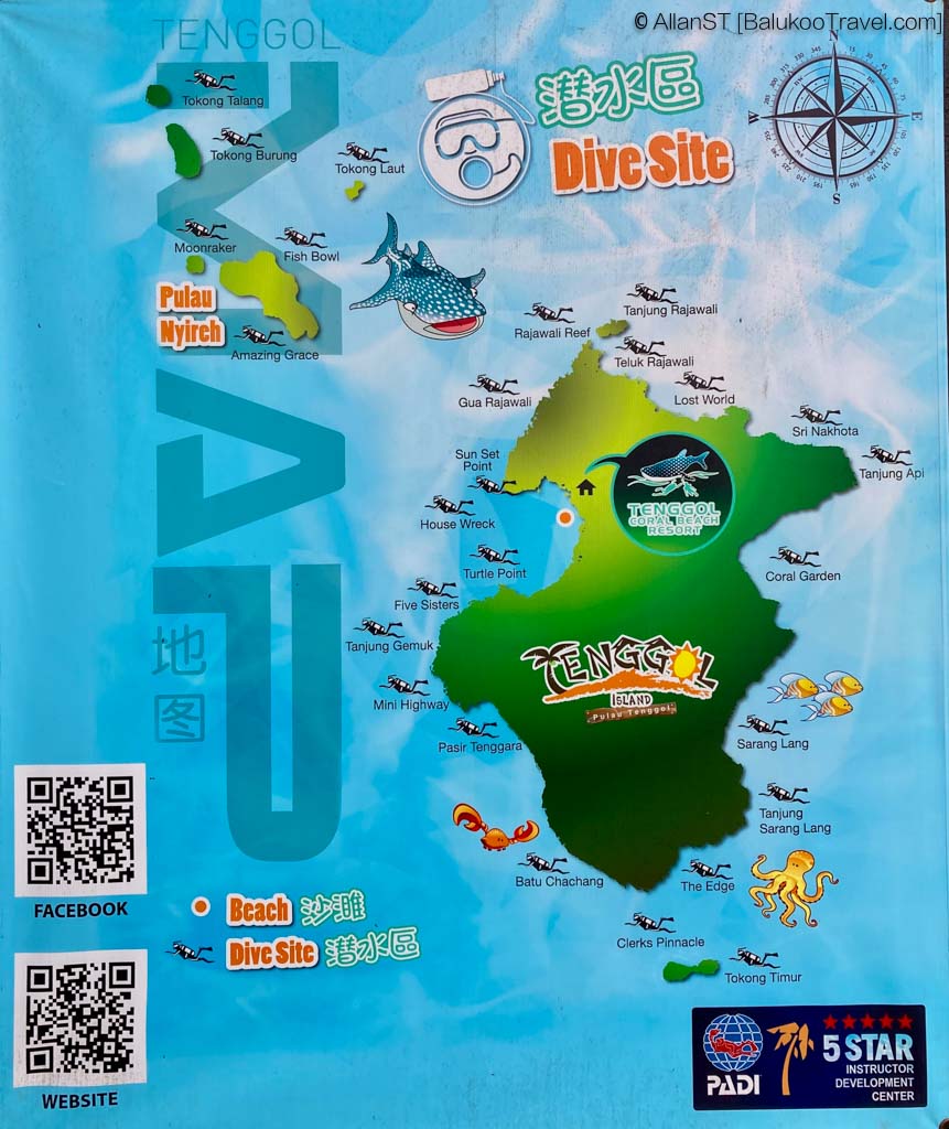 Dive sites at Pulau Tenggol