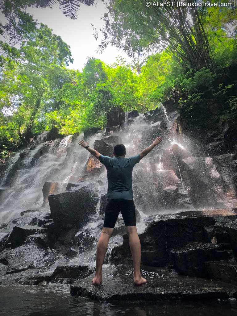 Kanto Lampo. A cascading waterfall that is relatively wide and has clear clean water.
