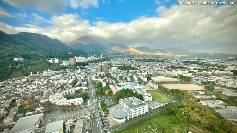 Global Tower offering a panoramic view of the bay, city and inland mountain range. (Beppu, Oita, Japan)