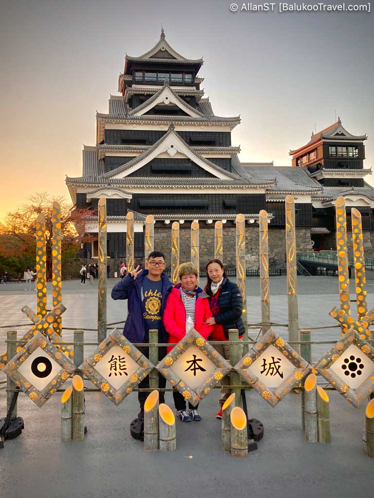 Golden sunset with Kumamoto Castle Golden sunset with Kumamoto Castle