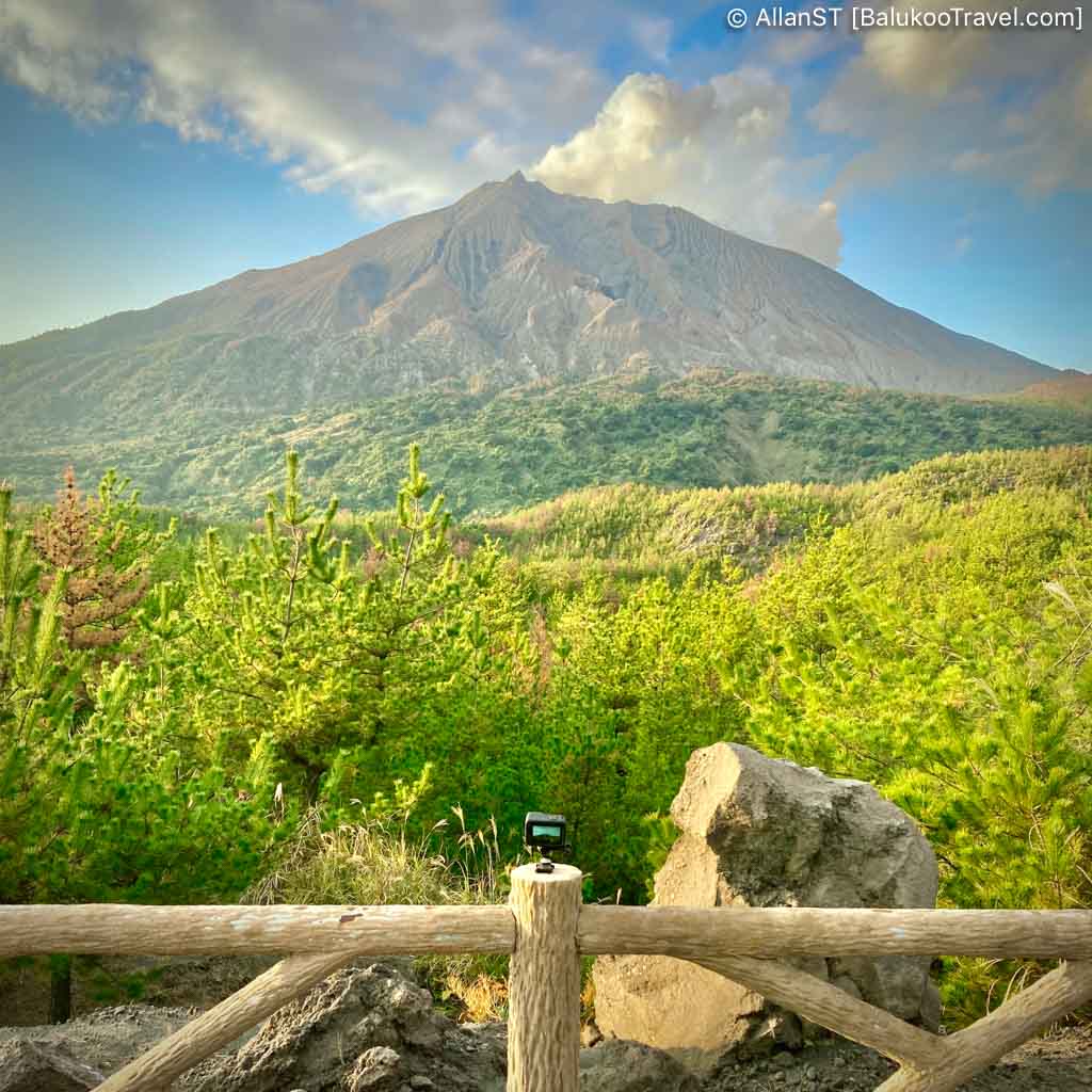 The observatory is close to and offers a stunning direct view of the steep cone-shaped South Peak of Sakurajima.
