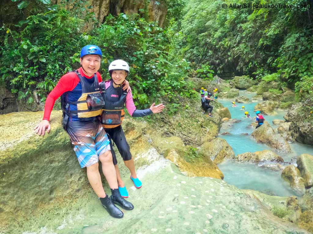 Participants traverse through lush canyons
