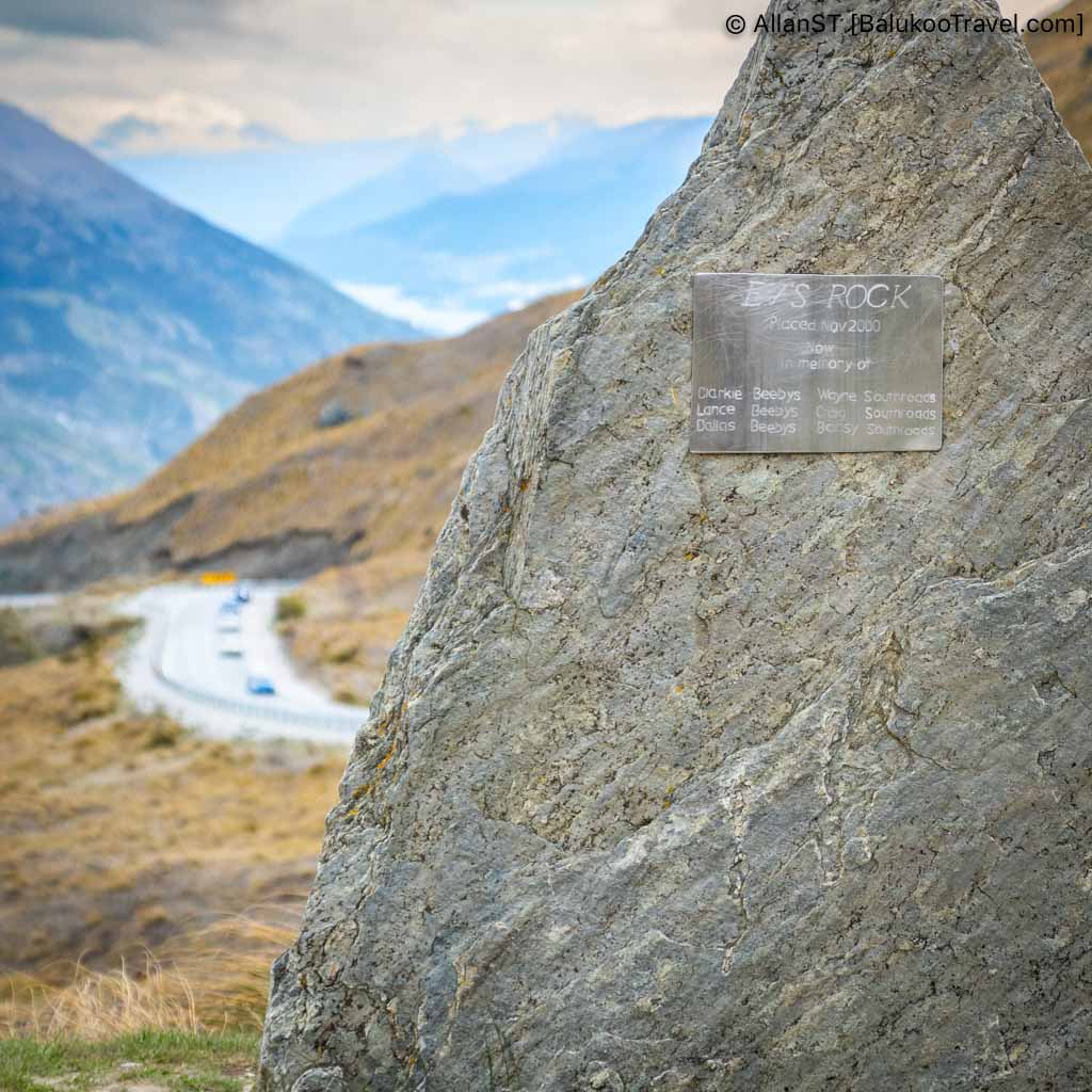 Summit Marker at Crown Range Road, New Zealand