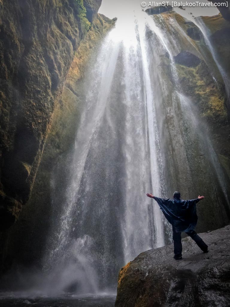 Gljufrabui. A hidden waterfall located inside a narrow gorge near Seljalandsfoss.